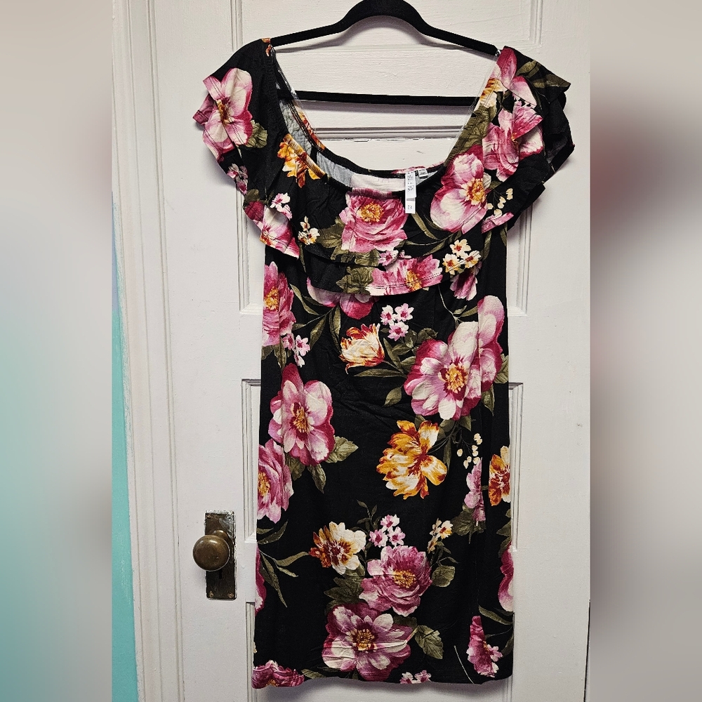 Off Shoulder Floral Bodycon Dress – Plus Size | NEW - Picture 4 of 7